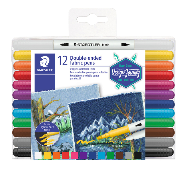 Viltstift Staedtler 3190 textiel duo ass