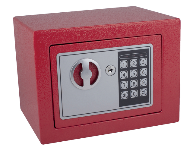 Kluis Pavo mini elektronisch 230x170x170mm rood