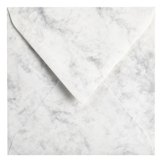 Envelop Papicolor 140x140mm marble grijs pak à 6 stuks