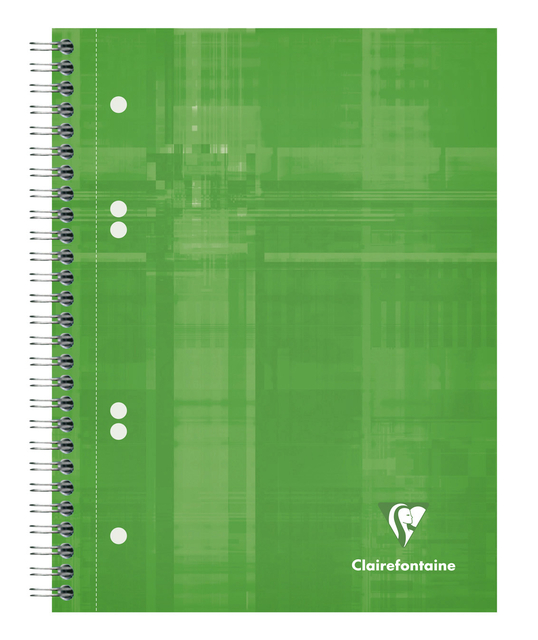 Collegeblok Clairefontaine Studium A5+ ruit 5x5mm 6-gaats 80 pagina's assorti