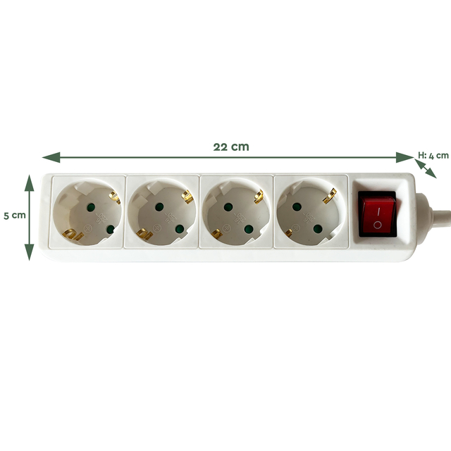 Stekkerdoos BRASQ  4 voudig 1.4 meter wit