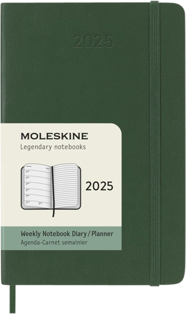 Agenda 2025 Moleskine 12M Planner Weekly 7dagen/1pagina pocket sc myrtle green