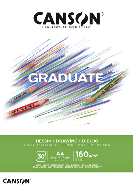 Tekenblok Canson Graduate Dessin A4 160gr 30vel