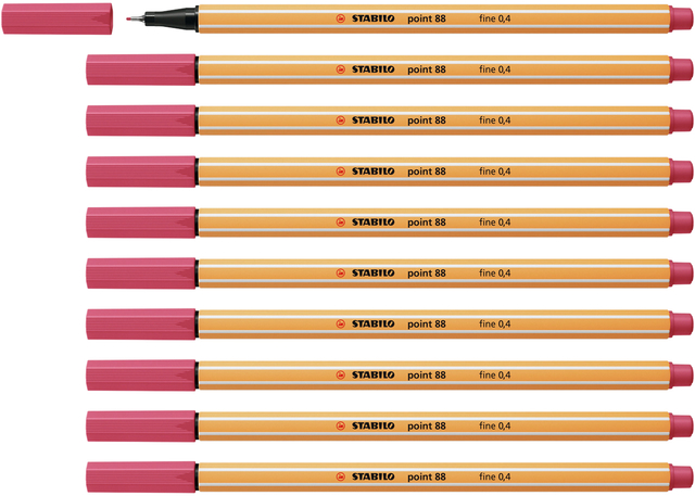 Fineliner STABILO point 88/49 fijn aardbeienrood