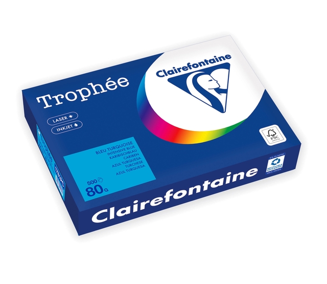 Kopieerpapier Trophée A4 80gr caribenblauw 500 vel