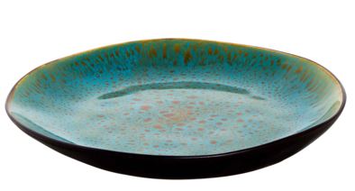 Palmer Bord Lotus 20.5 cm Turquoi Zwart Stoneware 6 stuks