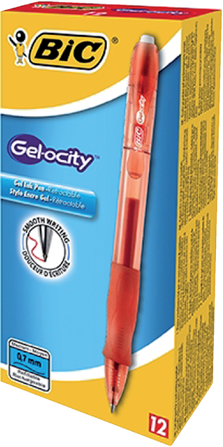 Gelschrijver Bic Gel-ocity medium rood