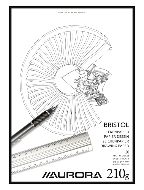 Tekenblok Aurora A4 20 vel 210 gram Bristol papier