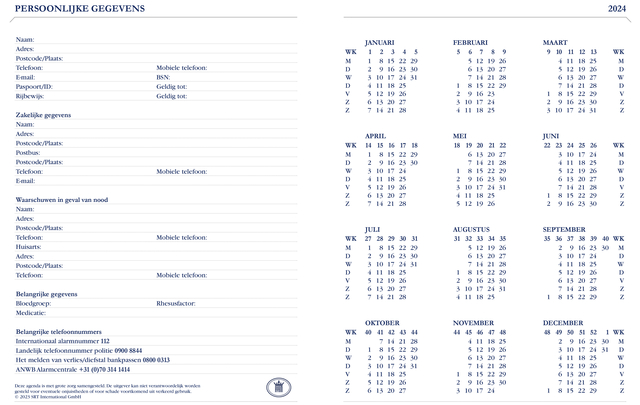 Agenda 2025 Ryam Weekplan Plus Mercury 7dagen/2pagina's rood