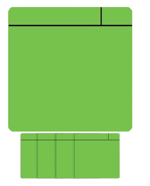 Magneet scrum 75x75mm groen 5 stuks