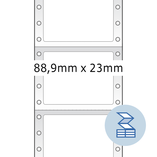 Etiket HERMA 8210 88.9x23Mm 1-baans wit 6000stuks