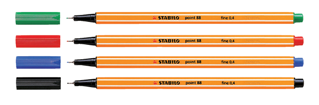 Fineliner STABILO point 88/40 fijn rood