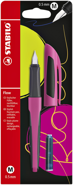 Vulpen STABILO Flow sporty medium berry blister à 1 stuk