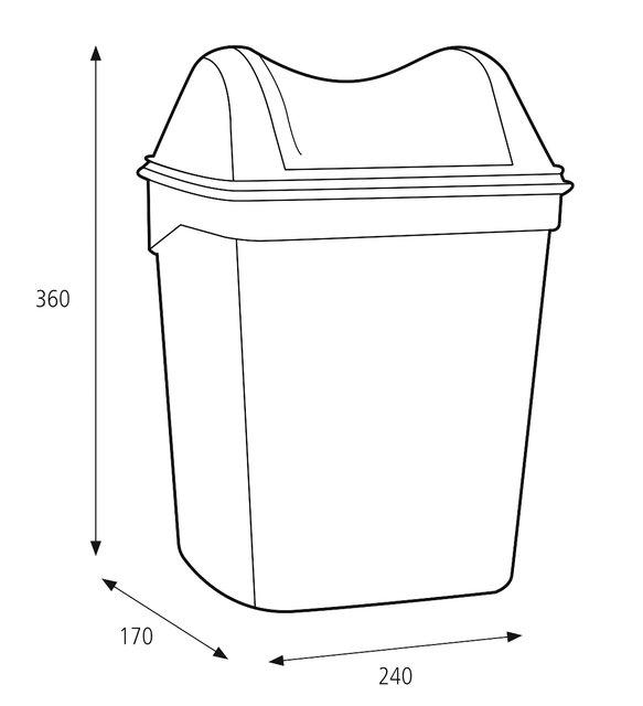 Afvalbak Katrin 91851 dameshygiene 8liter wit