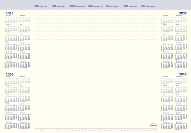 Onderlegblok 2025 Brepols Office Mate 7dagen/1pagina 41.2x59cm