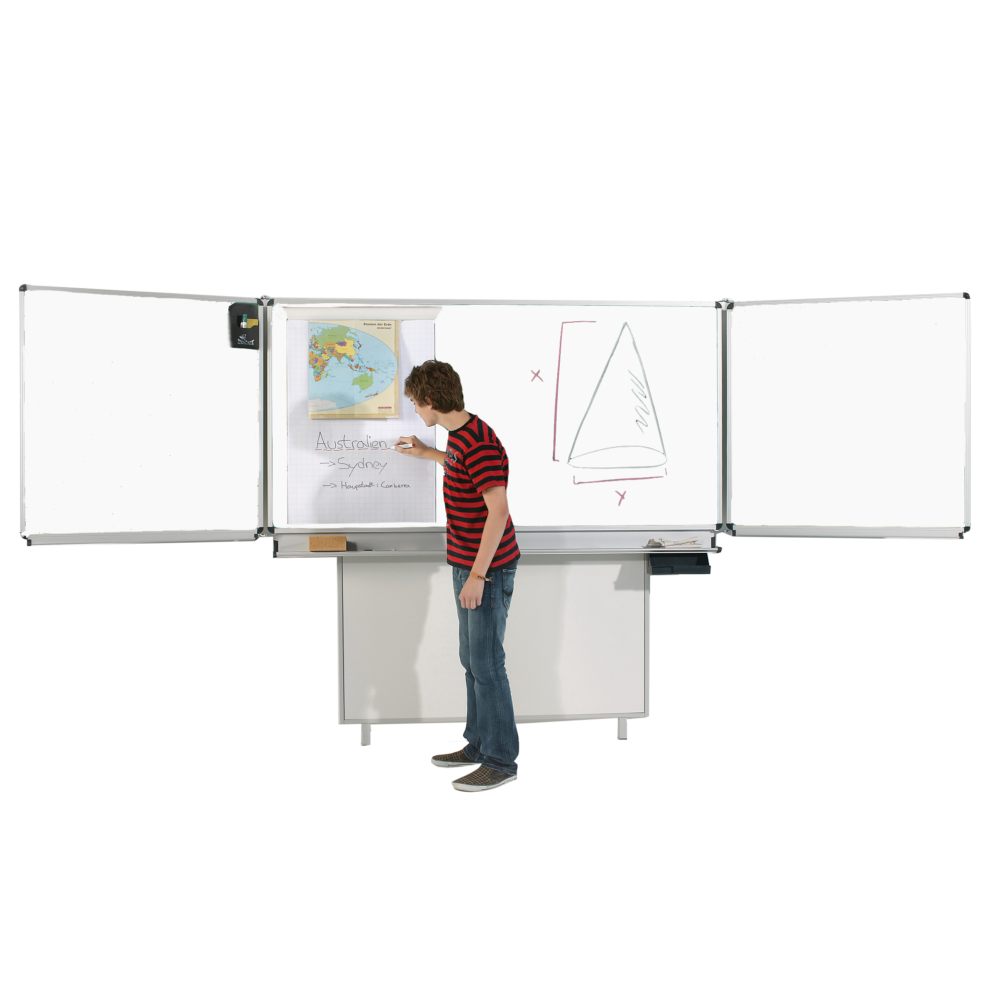 Whiteboard krijtbord schoolbord van hoogwaardig geëmailleerd staal, serie FZ E, wit