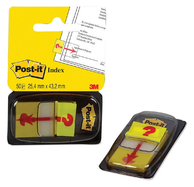 Indextabs Post-it 68031 25,4x43.2mm " hier ondertekenen" geel