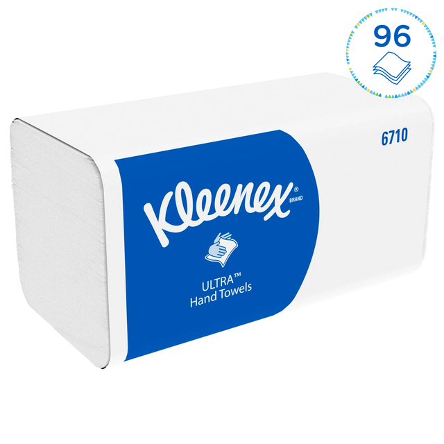 Handdoek Kleenex Ultra i-vouw 3-laags 21,5x31,8cm wit 15x96stuks 6710