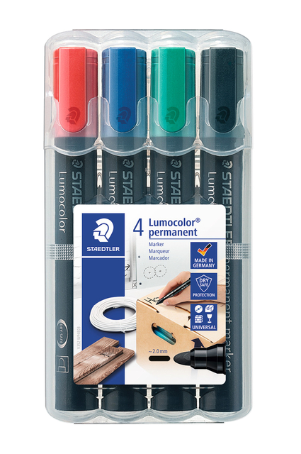 Viltstift Staedtler 352 rond assorti 2mm set à 4 stuks assorti