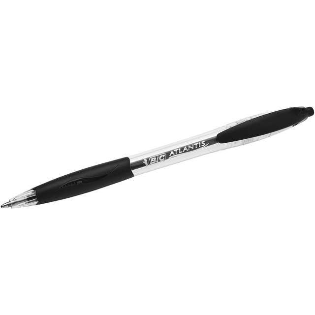 Balpen Bic Atlantis classic grip clic medium zwart