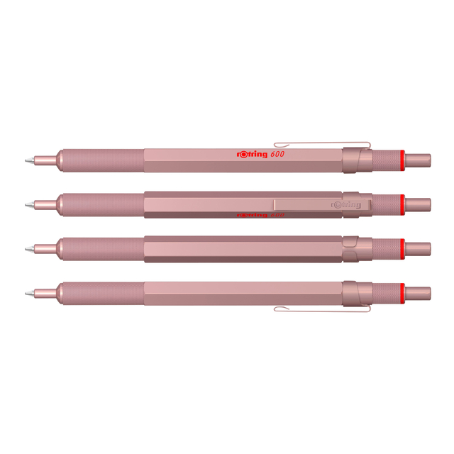 Balpen rOtring 600 medium rosé goud