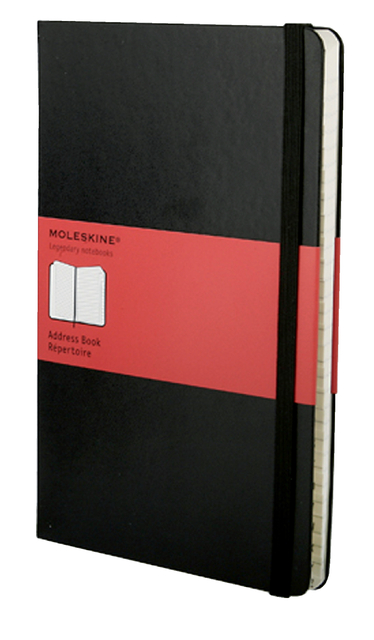 Adresboek Moleskine pocket 90x140mm hard cover zwart