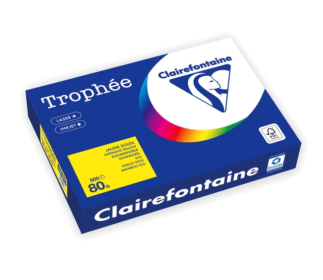 Kopieerpapier Trophée A4 80gr zonnegeel 500 vel