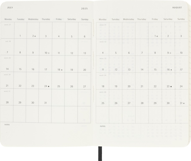 Agenda 2024/2025 Moleskine 18M Planner Weekly 7dagen/1pagina pocket sc black