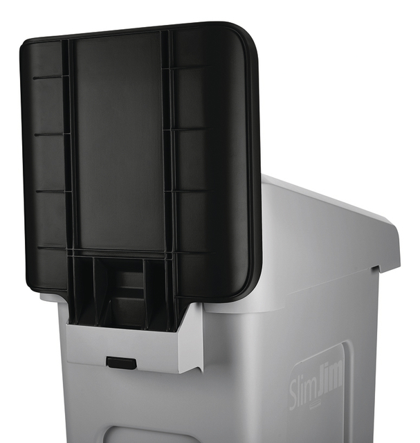 Paneel Rubbermaid Slim Jim Recyclestation voor label zwart