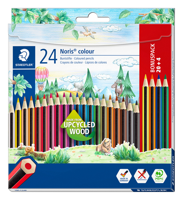 Kleurpotloden Staedtler Noris set à 20+4 kleuren