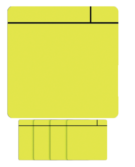 Magneet scrum 75x75mm geel 5 stuks