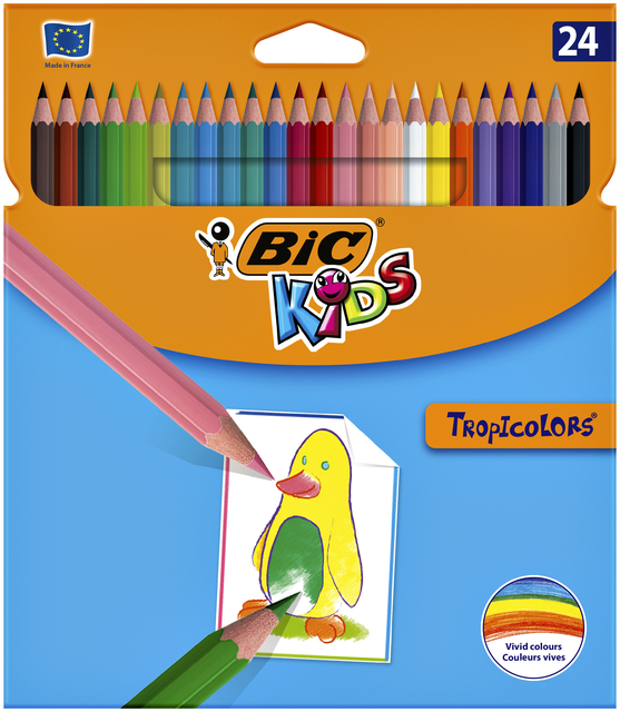 Kleurpotloden BicKids Tropicolors assorti blister à 24 stuks