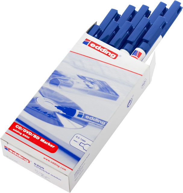 Cd marker edding 8400 rond 0.5-1.0mm blauw