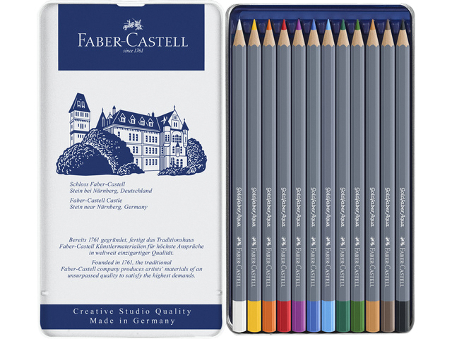 Kleurpotloden Faber-Castell Goldfaber aquarel assorti blik à 12 stuks