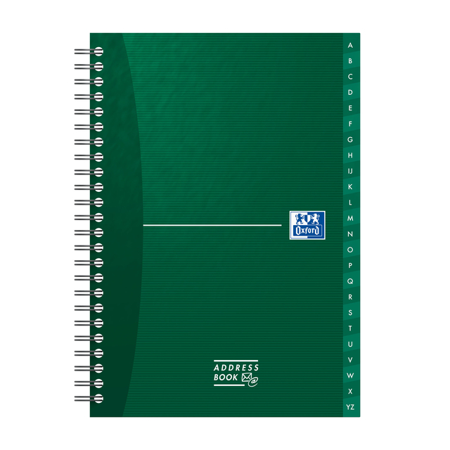 Adresboek Oxford Office Essentials A5 72vel dubbelspiraal assorti