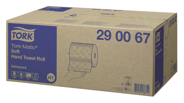 Handdoekrol Tork Matic H1 advanced 2-laags scheurbestendig 150m wit 290067