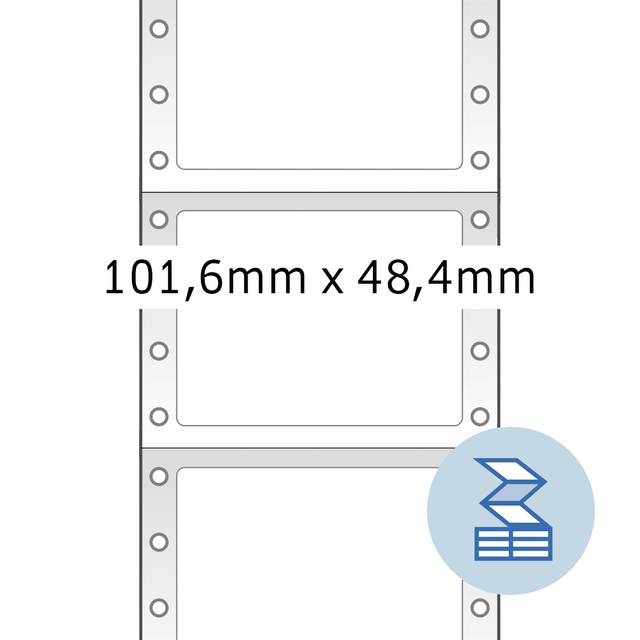 Etiket HERMA 8163 101.6x48.4mm 1-baans wit 2000stuks