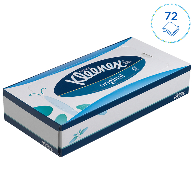 Facial tissues Kleenex 3-laags standaard 12x72stuks wit 8824