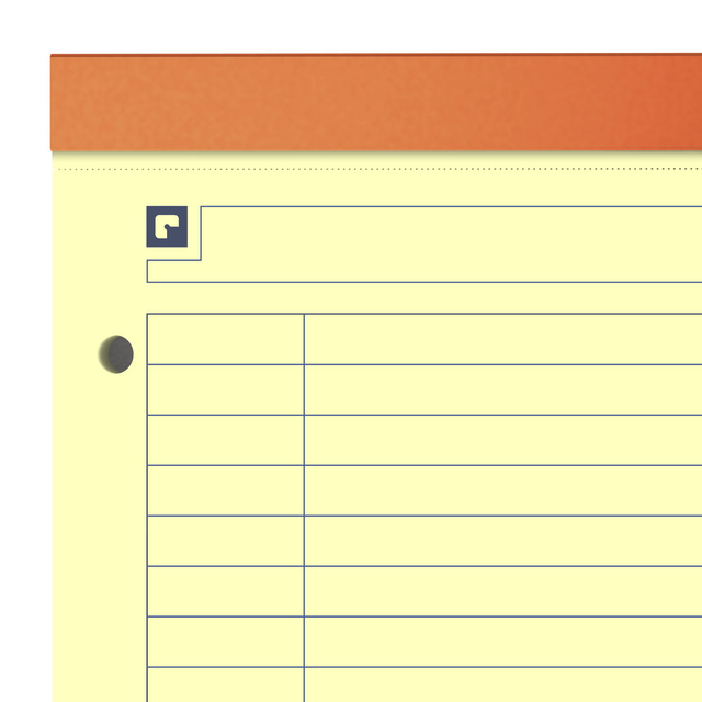 Cursusblok Oxford Orange Notepad A4+ lijn 4-gaats 160 pagina's 80gr oranje