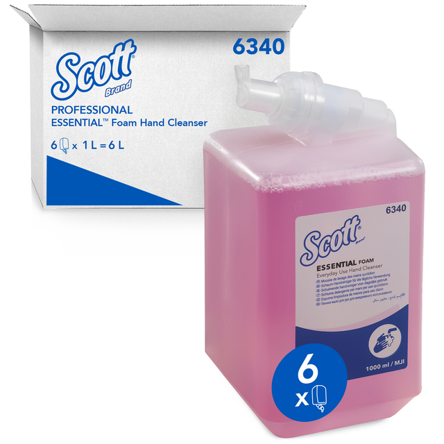 Handzeep Scott Essential foam roze 1000ml 6340