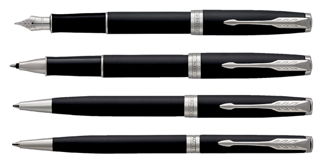 Rollerpen Parker Sonnet matte black CT fijn