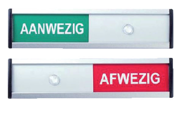 Infobord aanwezig/afwezig 125x30mm