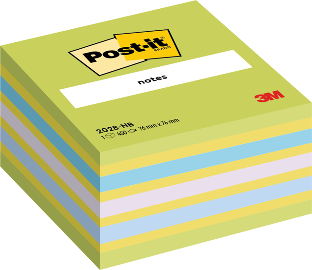 Memoblok Post-it 2028 76x76mm kubus assorti