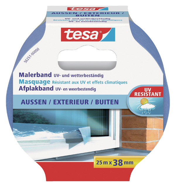 Afplaktape tesa®  Professional outdoor 25mx38mm blauw