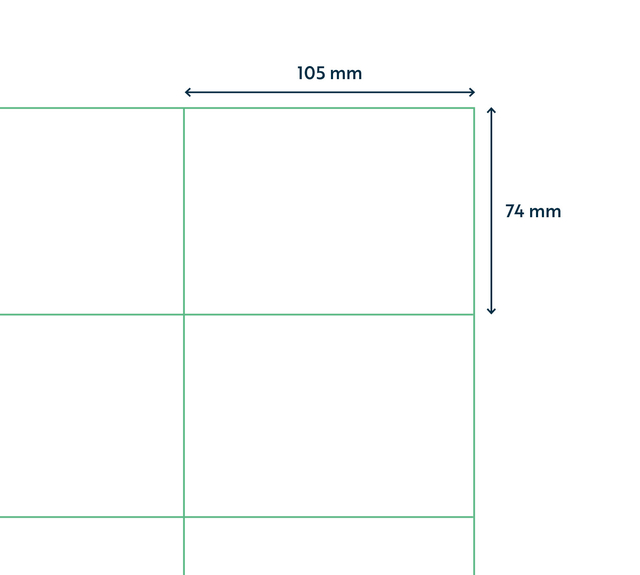 Etiket Qbasic A4 1.000 vel 105x74 mm 8000 labels