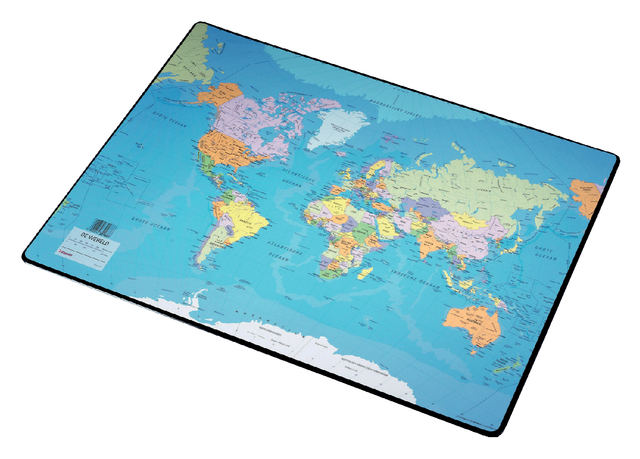 Onderlegger Esselte 40x53cm met wereldkaart Nederlands