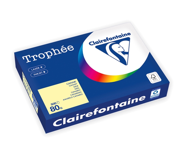 Kopieerpapier Trophée A4 80gr geel 500vel