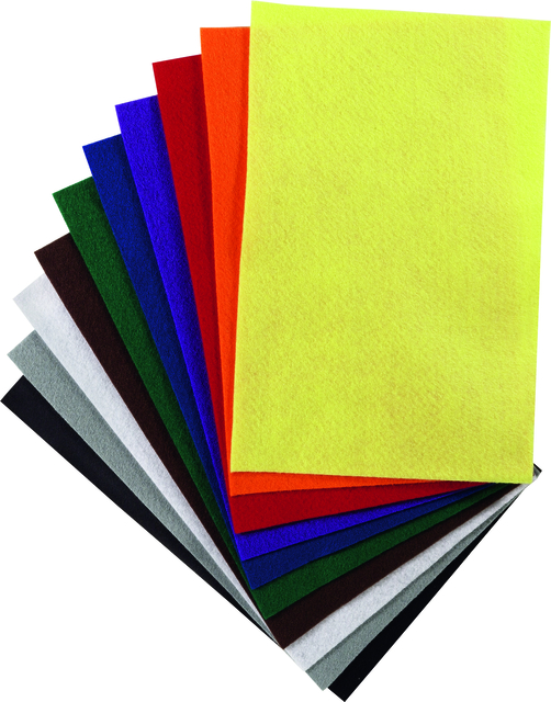 Vilt Folia 20x30cm 150gr 10 vel assorti kleuren