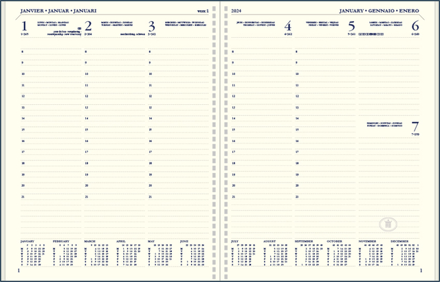 Agendavulling 2025 Ryam Executive A5 7dagen/2pagina's staand
