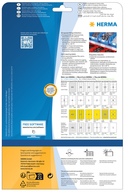 Etiket HERMA 4690 48.3x25.4mm weerbestendig wit 1100stuks